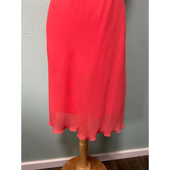 Vintage Giorgio Fiorlini Women's Peach Orange‎ Drap Dress Size 10 - Picture 7 of 10